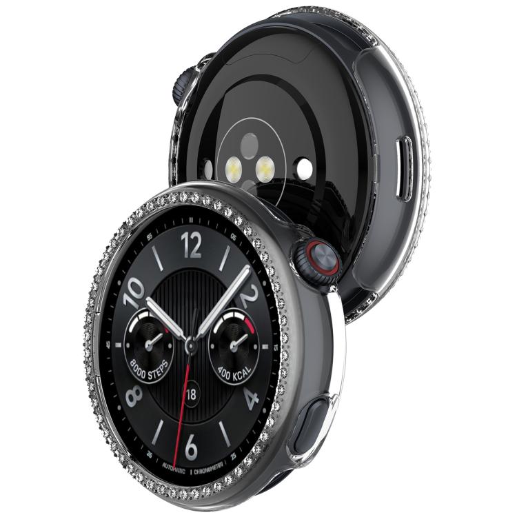 For vivo Watch 5 Single Row Diamond Half Coverage Hollow PC Watch Protective Case