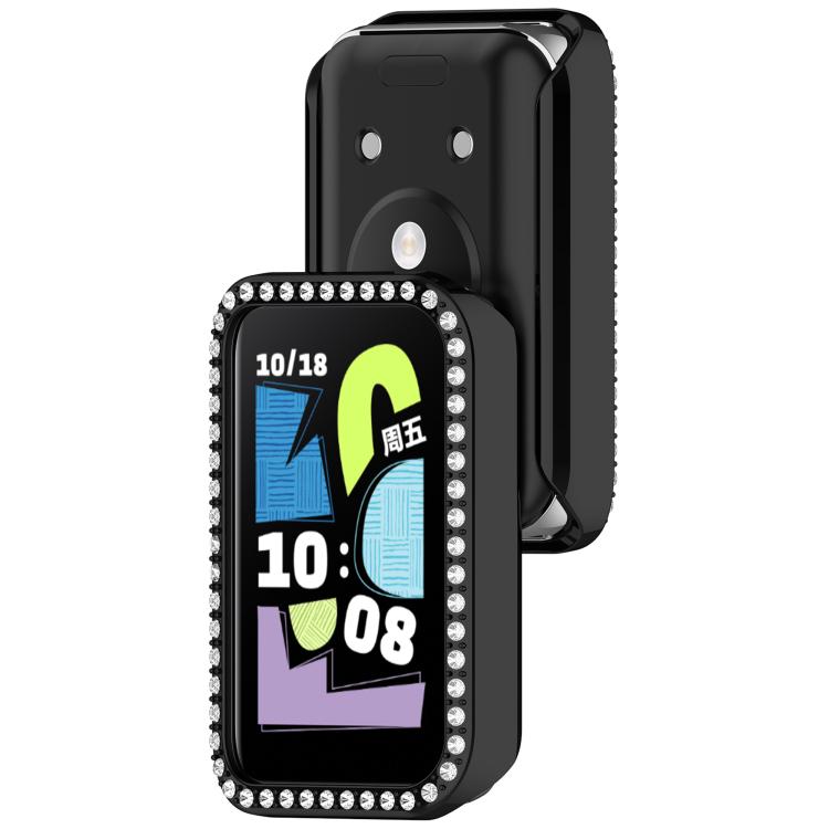 For Honor Band 10 Single Row Diamond Half Coverage Hollow PC Watch Protective Case