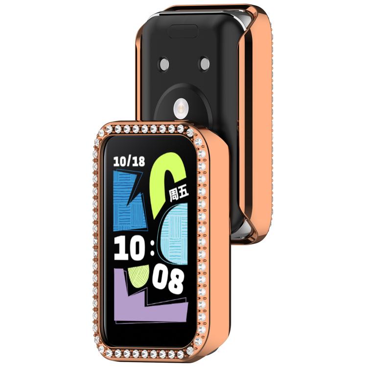 For Honor Band 10 Single Row Diamond Half Coverage Hollow PC Watch Protective Case