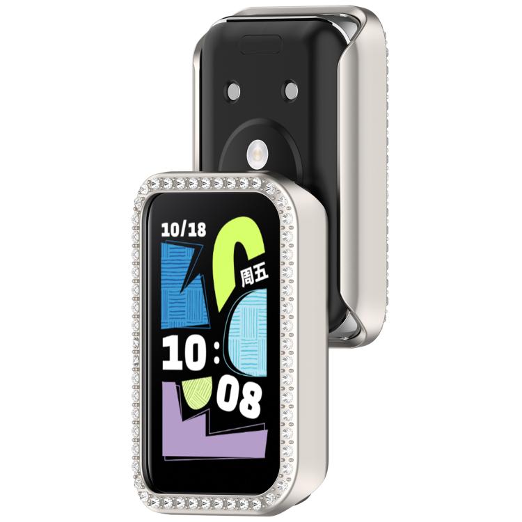 For Honor Band 10 Single Row Diamond Half Coverage Hollow PC Watch Protective Case