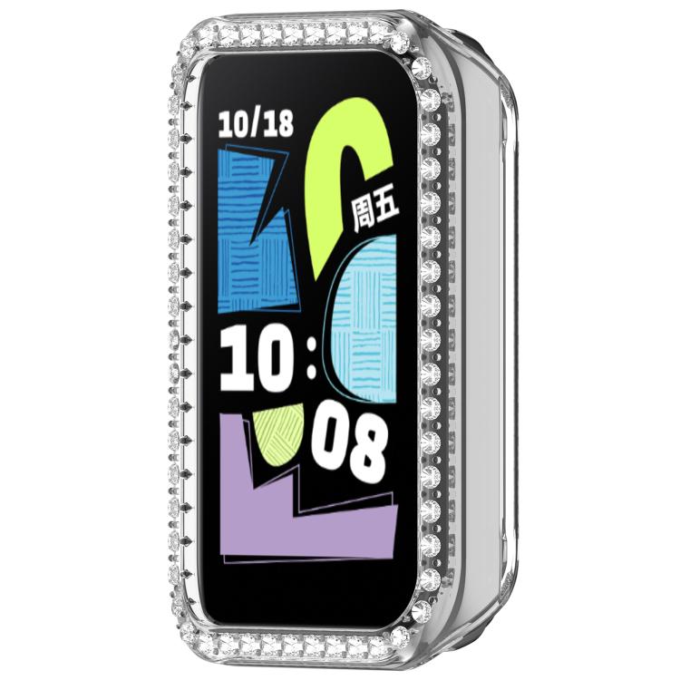 For Honor Band 10 Single Row Diamond Half Coverage Hollow PC Watch Protective Case