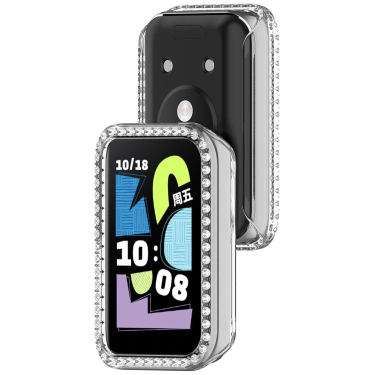 For Honor Band 10 Single Row Diamond Half Coverage Hollow PC Watch Protective Case