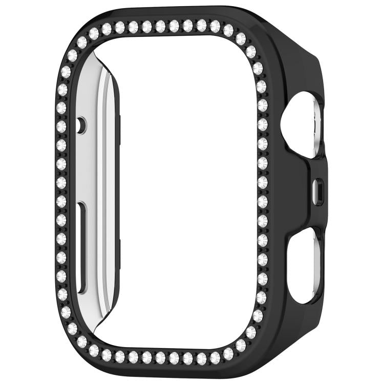 For Huawei Watch Fit 4 Single Row Diamond Half Coverage Hollow PC Watch Protective Case