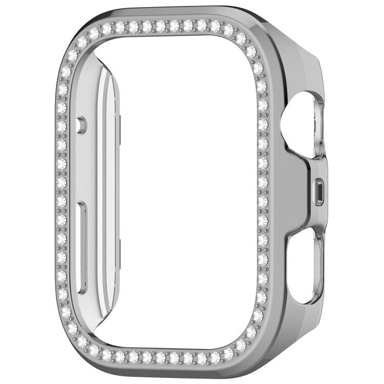 For Huawei Watch Fit 4 Single Row Diamond Half Coverage Hollow PC Watch Protective Case