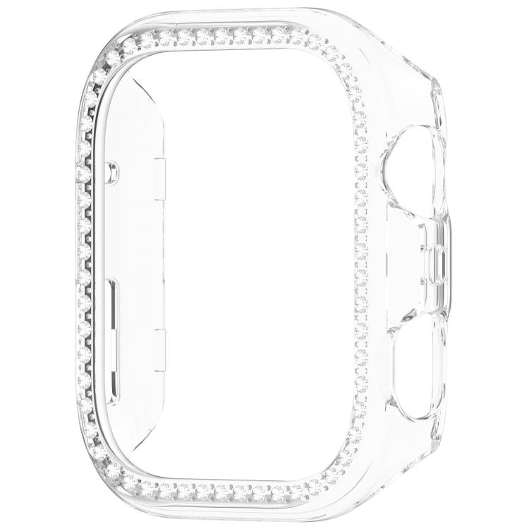 For Huawei Watch Fit 4 Single Row Diamond Half Coverage Hollow PC Watch Protective Case