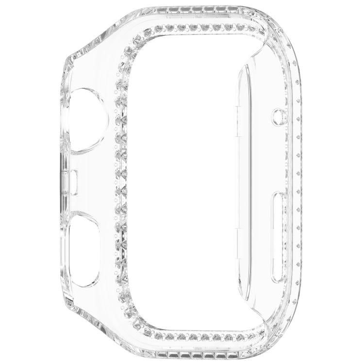 For Huawei Watch Fit 4 Single Row Diamond Half Coverage Hollow PC Watch Protective Case