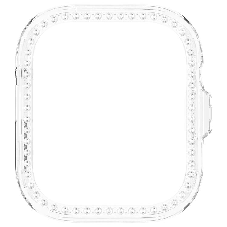 For Huawei Watch Fit 4 Single Row Diamond Half Coverage Hollow PC Watch Protective Case