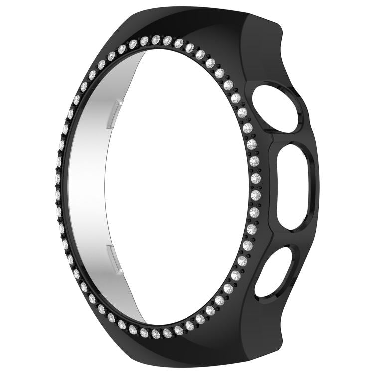For Huawei Watch 5 42mm Single Row Diamond Half Coverage Hollow PC Watch Protective Case