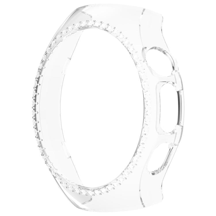 For Huawei Watch 5 42mm Single Row Diamond Half Coverage Hollow PC Watch Protective Case