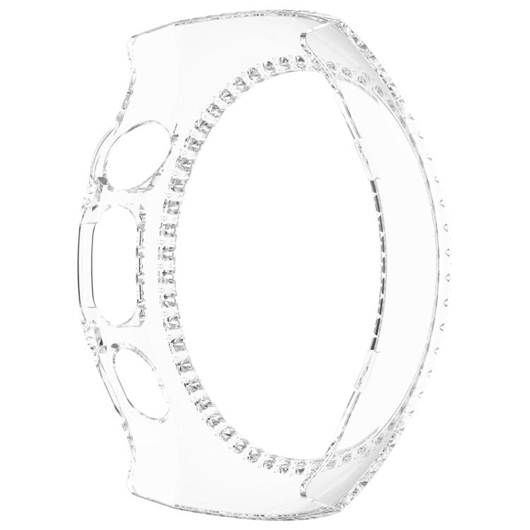 For Huawei Watch 5 42mm Single Row Diamond Half Coverage Hollow PC Watch Protective Case