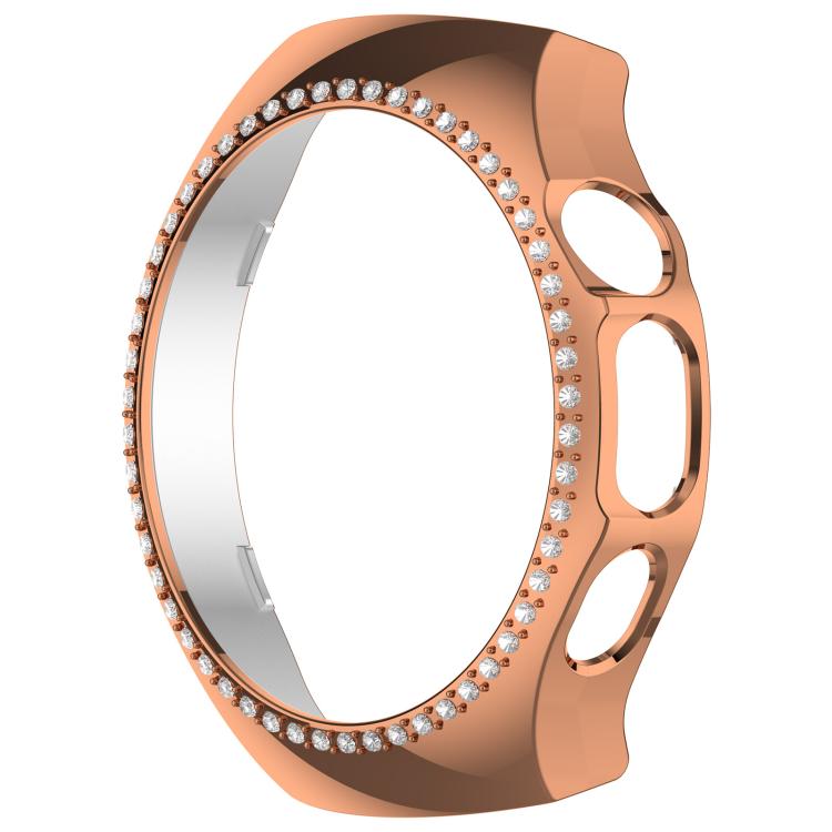 For Huawei Watch 5 46mm Single Row Diamond Half Coverage Hollow PC Watch Protective Case