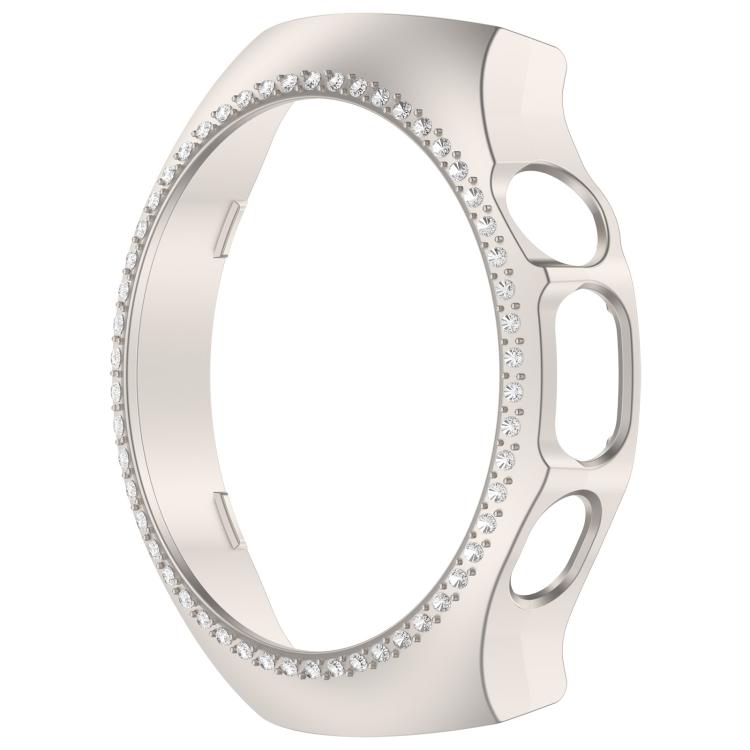 For Huawei Watch 5 46mm Single Row Diamond Half Coverage Hollow PC Watch Protective Case