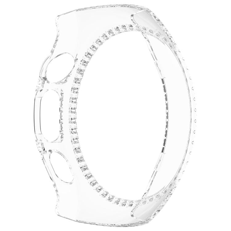 For Huawei Watch 5 46mm Single Row Diamond Half Coverage Hollow PC Watch Protective Case