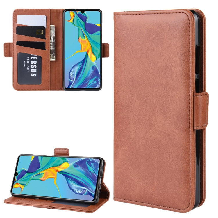 Dual-side Magnetic Buckle Horizontal Flip Leather Case for Huawei P30, with Holder & Card Slots & Wallet & Photo Frame