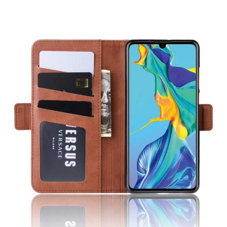 Dual-side Magnetic Buckle Horizontal Flip Leather Case for Huawei P30, with Holder & Card Slots & Wallet & Photo Frame