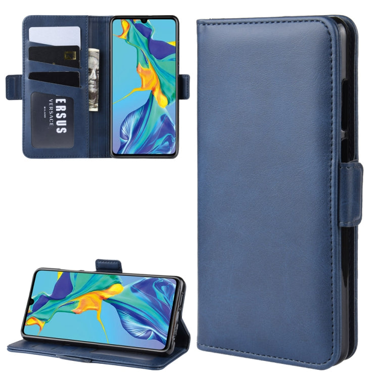 Dual-side Magnetic Buckle Horizontal Flip Leather Case for Huawei P30, with Holder & Card Slots & Wallet & Photo Frame