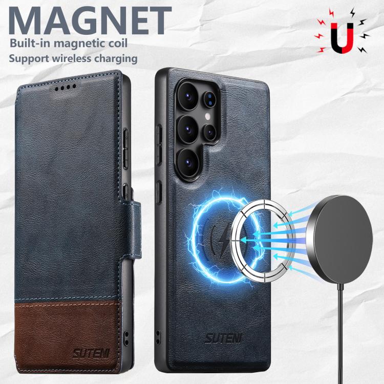 For Samsung Galaxy S24 Ultra 5G Suteni Q06 2-in-1 Multi-function Detachable Wallet MagSafe Phone Case