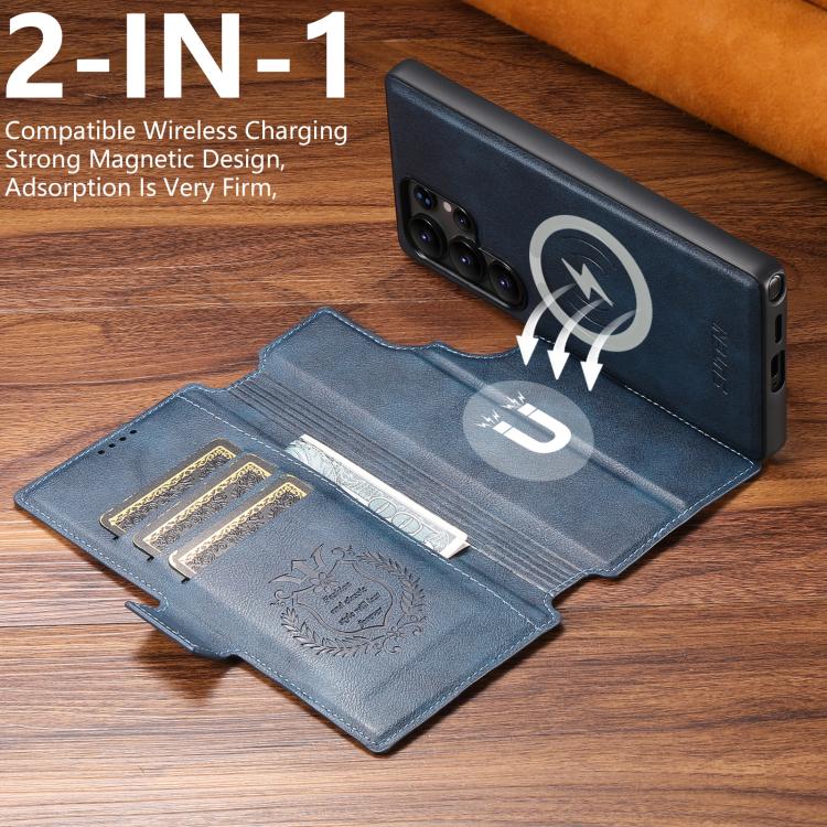 For Samsung Galaxy S24 Ultra 5G Suteni Q06 2-in-1 Multi-function Detachable Wallet MagSafe Phone Case