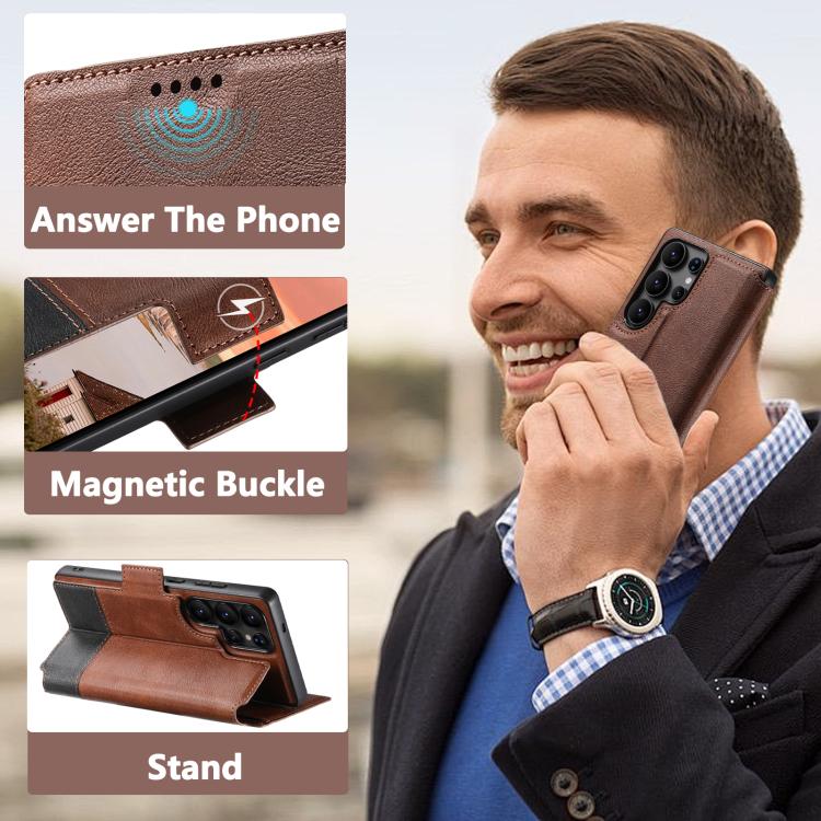 For Samsung Galaxy S23 Ultra 5G Suteni Q06 2-in-1 Multi-function Detachable Wallet MagSafe Phone Case