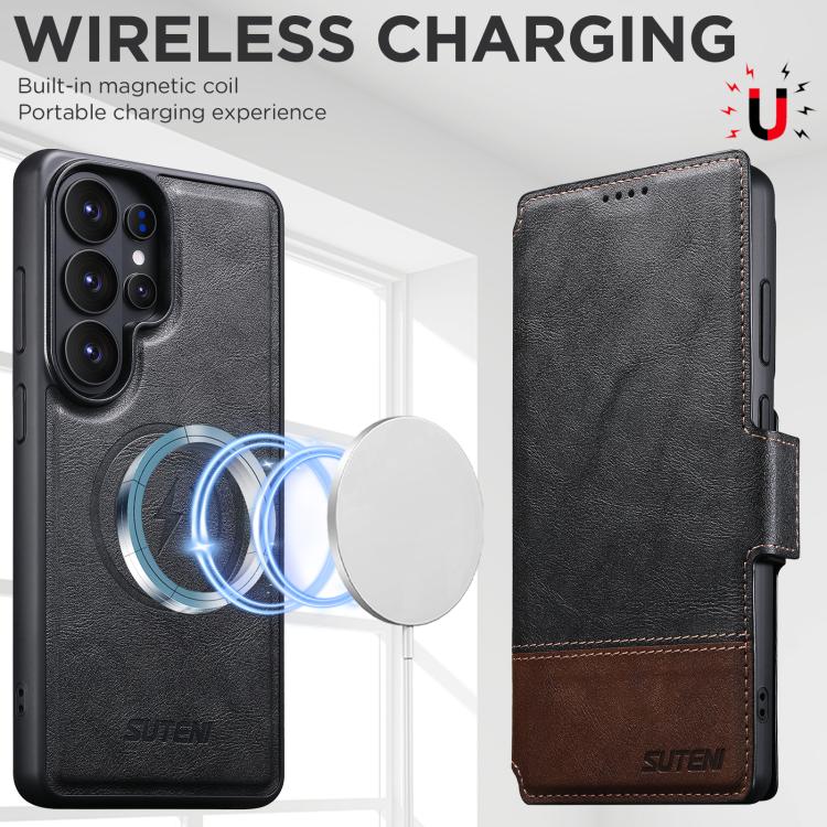 For Samsung Galaxy S26 Ultra 5G Suteni Q06 2-in-1 Multi-function Detachable Wallet MagSafe Phone Case
