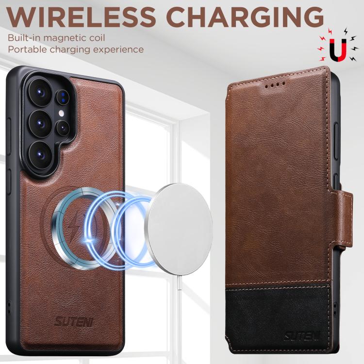 For Samsung Galaxy S26 Ultra 5G Suteni Q06 2-in-1 Multi-function Detachable Wallet MagSafe Phone Case