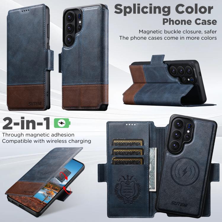 For Samsung Galaxy S26 Ultra 5G Suteni Q06 2-in-1 Multi-function Detachable Wallet MagSafe Phone Case