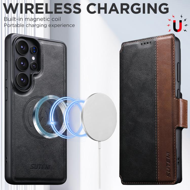 For Samsung Galaxy S26 Ultra 5G Suteni Q07 2-in-1 Multi-function Detachable Wallet MagSafe Phone Case