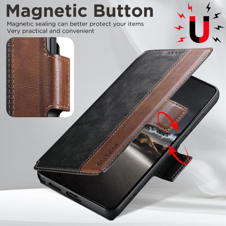 For Samsung Galaxy S26 Ultra 5G Suteni Q07 2-in-1 Multi-function Detachable Wallet MagSafe Phone Case