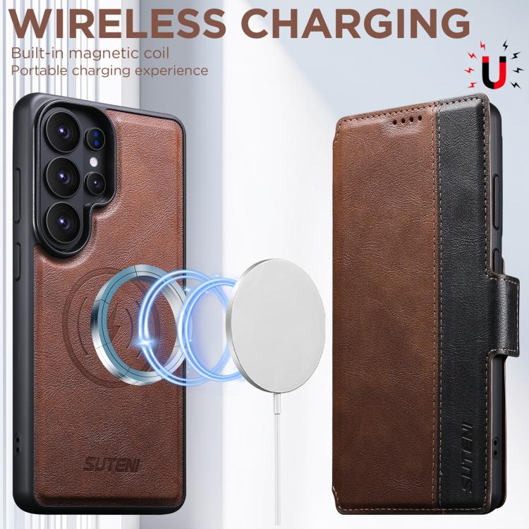 For Samsung Galaxy S26 Ultra 5G Suteni Q07 2-in-1 Multi-function Detachable Wallet MagSafe Phone Case