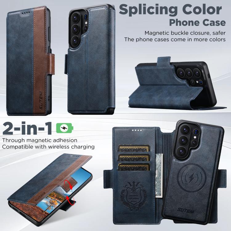 For Samsung Galaxy S26 Ultra 5G Suteni Q07 2-in-1 Multi-function Detachable Wallet MagSafe Phone Case