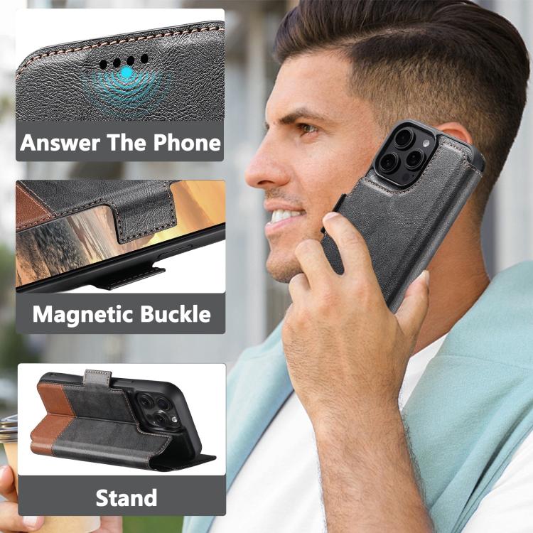 For iPhone 15 Plus Suteni Q06 2-in-1 Multi-function Detachable Wallet MagSafe Phone Case
