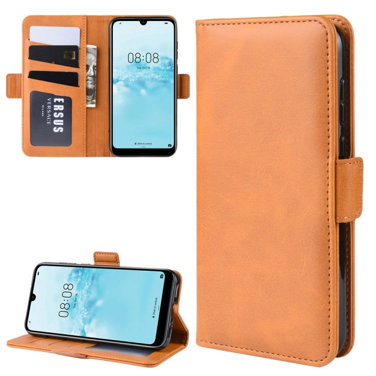 Dual-side Magnetic Buckle Horizontal Flip Leather Case for Huawei Y5 2019, with Holder & Card Slots & Wallet & Photo Frame