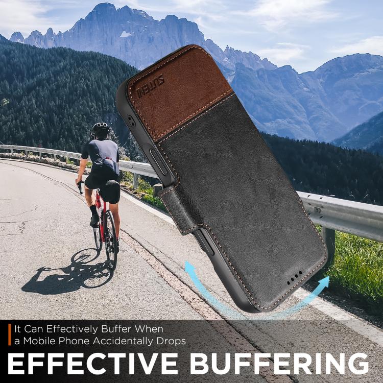 For iPhone 17 Pro Suteni Q06 2-in-1 Multi-function Detachable Wallet MagSafe Phone Case