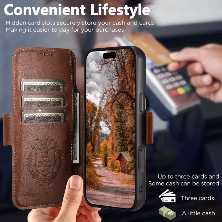 For iPhone 17 Pro Suteni Q06 2-in-1 Multi-function Detachable Wallet MagSafe Phone Case