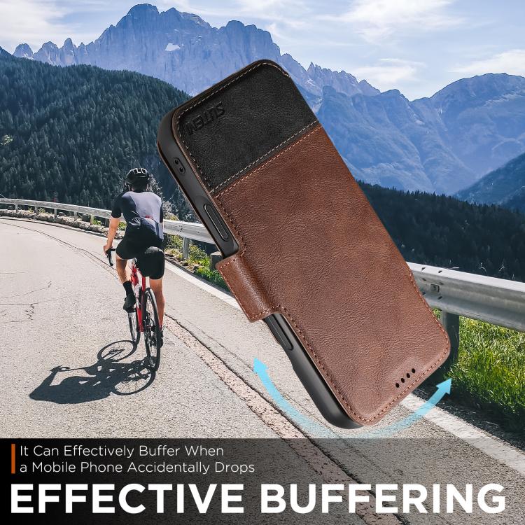For iPhone 17 Pro Suteni Q06 2-in-1 Multi-function Detachable Wallet MagSafe Phone Case