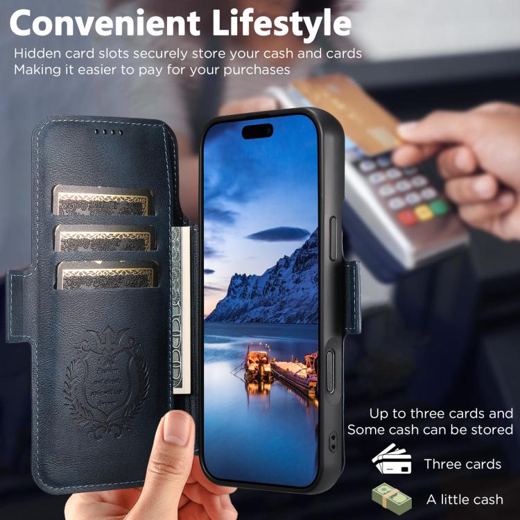 For iPhone 17 Pro Suteni Q06 2-in-1 Multi-function Detachable Wallet MagSafe Phone Case