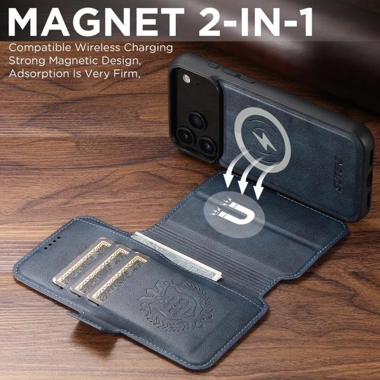 For iPhone 17 Pro Suteni Q06 2-in-1 Multi-function Detachable Wallet MagSafe Phone Case