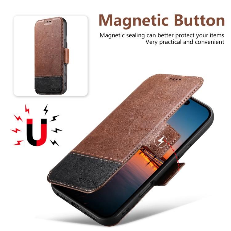 For iPhone 17 Suteni Q06 2-in-1 Multi-function Detachable Wallet MagSafe Phone Case