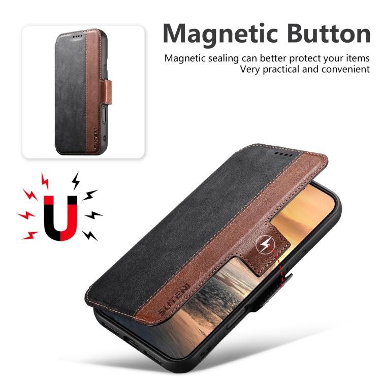 For iPhone 16 Suteni Q07 2-in-1 Multi-function Detachable Wallet MagSafe Phone Case