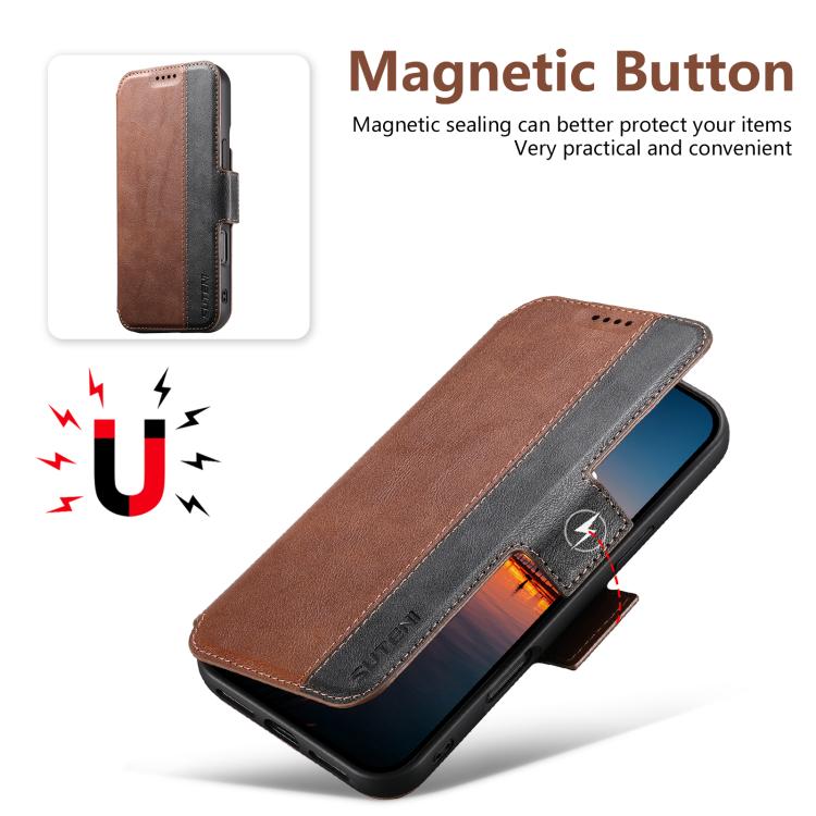 For iPhone 16 Suteni Q07 2-in-1 Multi-function Detachable Wallet MagSafe Phone Case