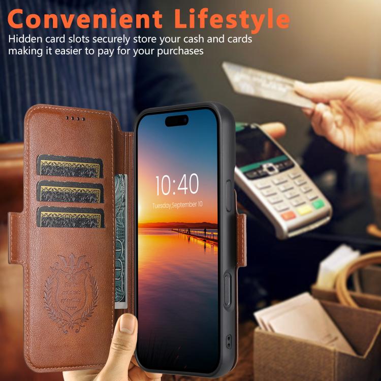 For iPhone 17 Suteni Q07 2-in-1 Multi-function Detachable Wallet MagSafe Phone Case
