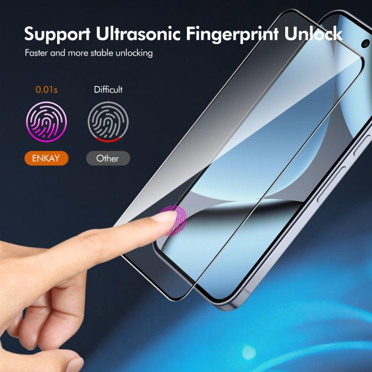For Google Pixel 11 Pro ENKAY Hat-Prince 0.18mm High Aluminum-silicon Tempered Glass Film, Support Ultrasonic Fingerprint Unclock