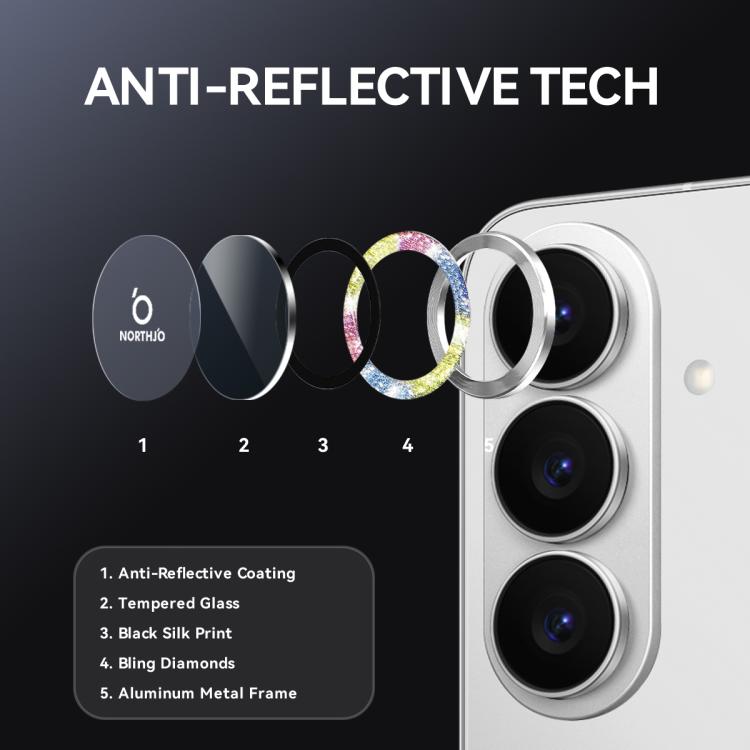 For Samsung Galaxy S26 5G NORTHJO 1 Set Camera Lens Protector Glitter Metal Ring Film
