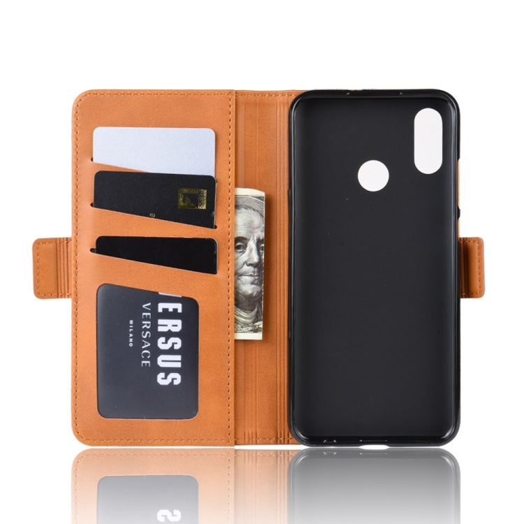 Dual-side Magnetic Buckle Horizontal Flip Leather Case for Huawei Honor 10 Lite, with Holder & Card Slots & Wallet & Photo Frame