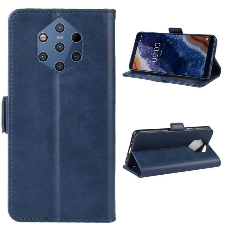 Double Buckle Wallet Stand Leather Cell Phone Case for Nokia 9 PureViewï¼Œwith Wallet & Holder & Card Slots