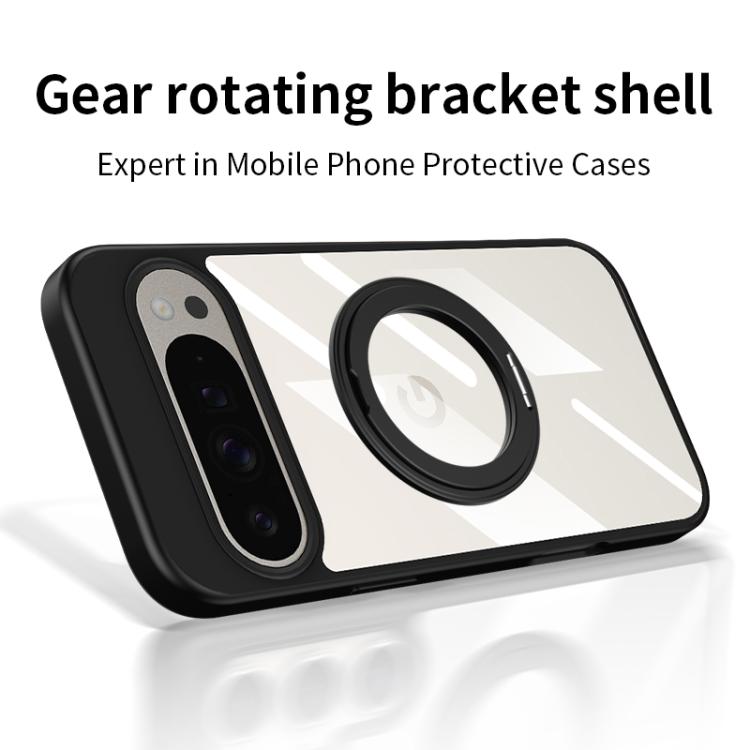 For Google Pixel 8 Gear 360 Rotation Holder MagSafe Phone Case - Black
