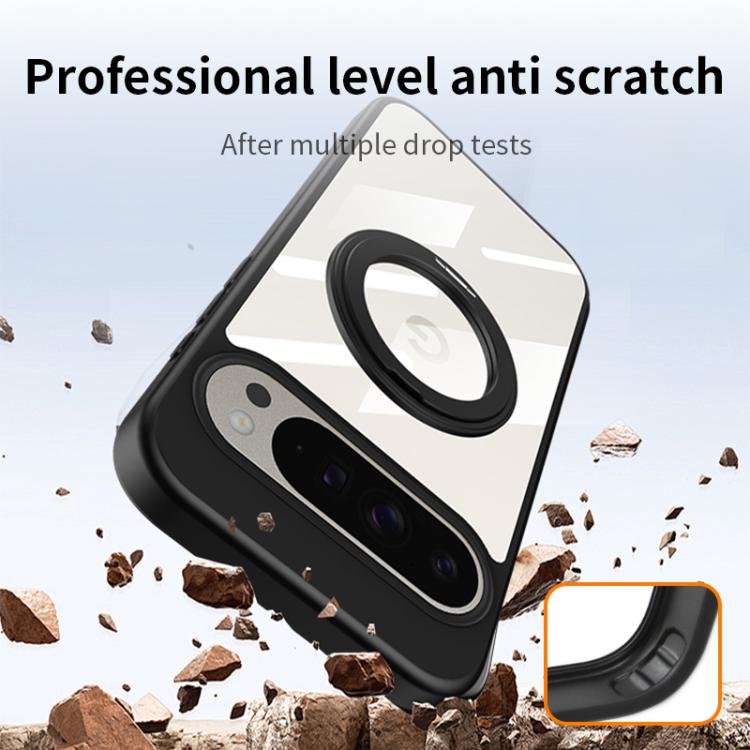 For Google Pixel 9 Pro XL Gear 360 Rotation Holder MagSafe Phone Case - Black