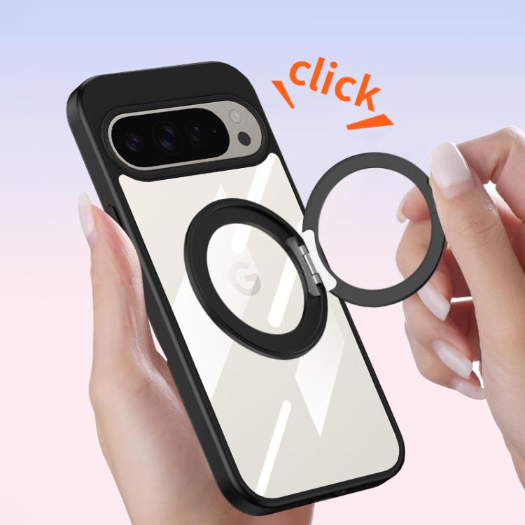For Google Pixel 8 Gear 360 Rotation Holder MagSafe Phone Case - Black