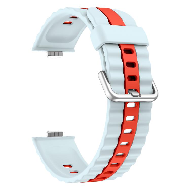 For Huawei Watch Fit 5 / Fit 5 Pro / Fit 4 Vertical Striped Two Color Silicone Watch Band