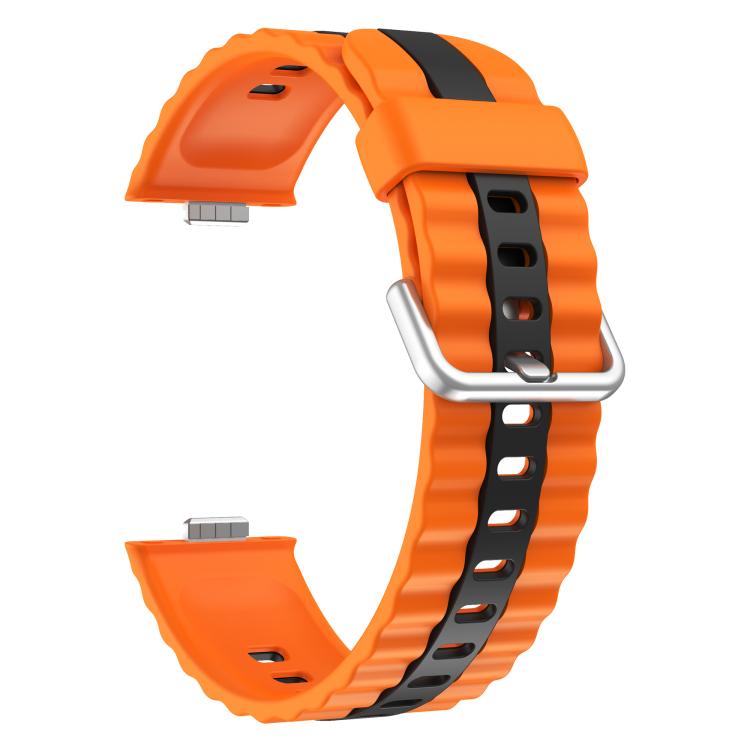 For Huawei Watch Fit 5 / Fit 5 Pro / Fit 4 Vertical Striped Two Color Silicone Watch Band